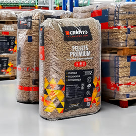 Premium Crepito houtpellets, pallet met 72 zakken van 15 kg per stuk