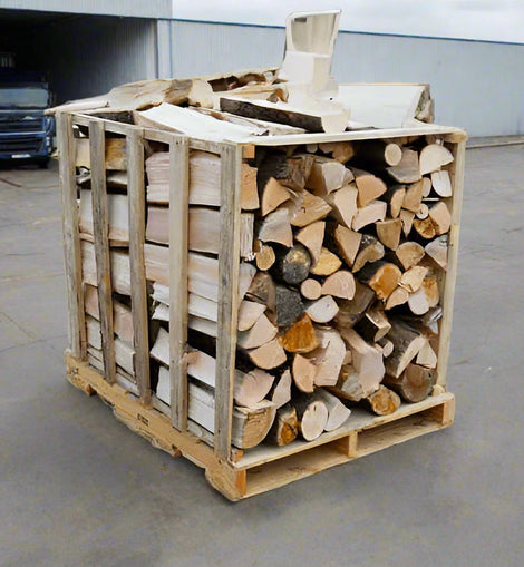 33cm gemengd brandhout in een halve pallet met 1,2m³